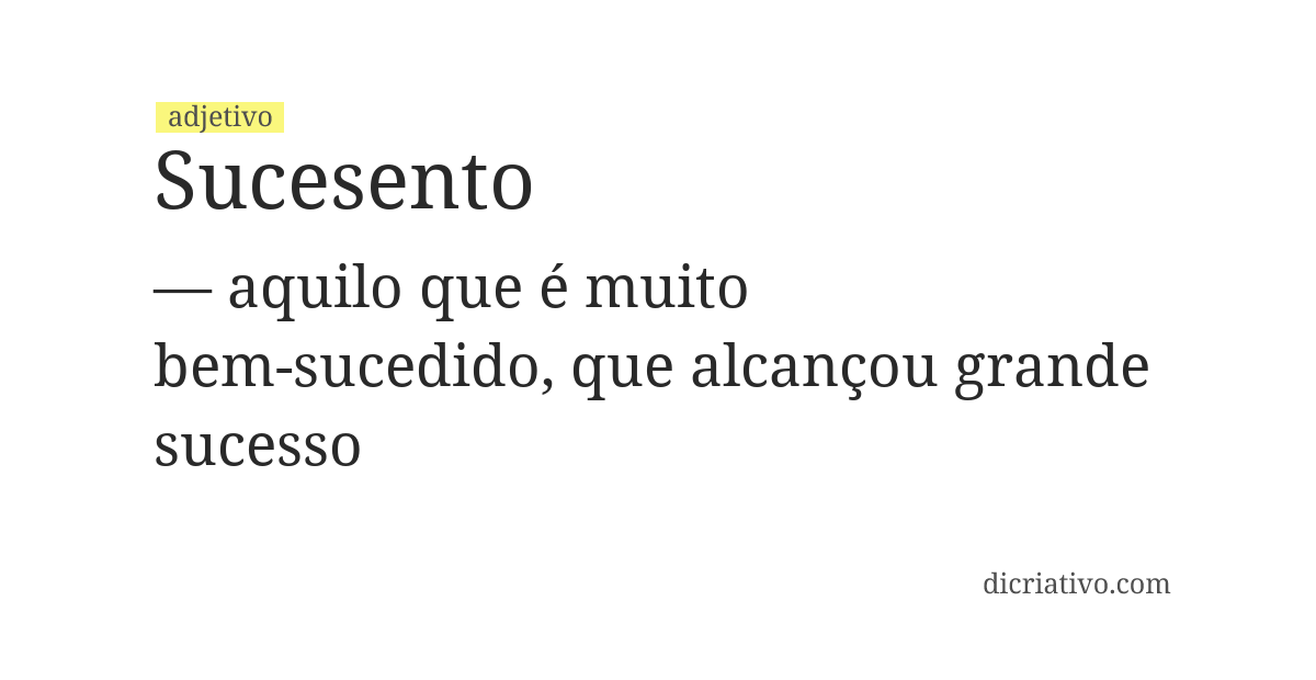 Significado de sucesento