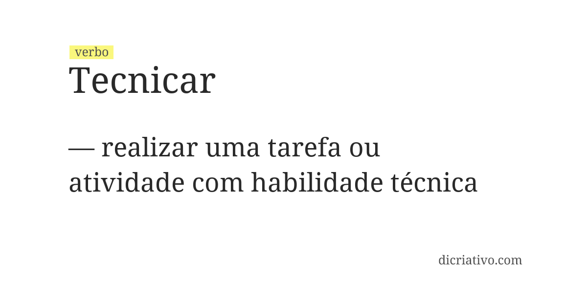 Significado de tecnicar