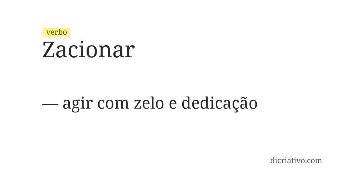 Significado de zacionar