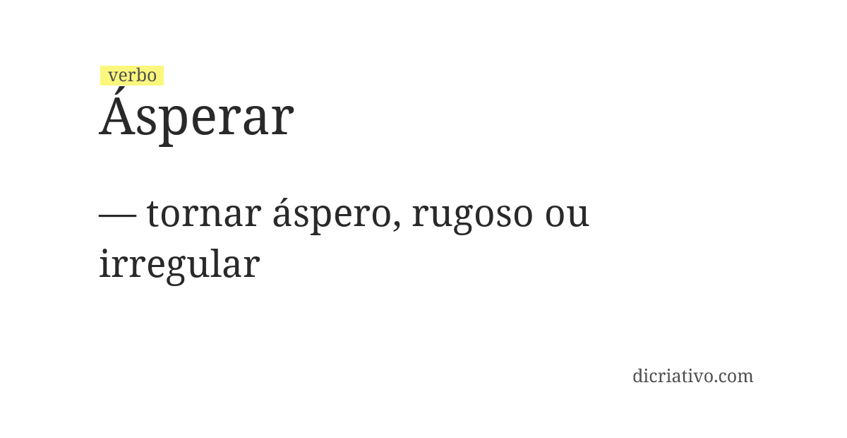 Significado de ásperar