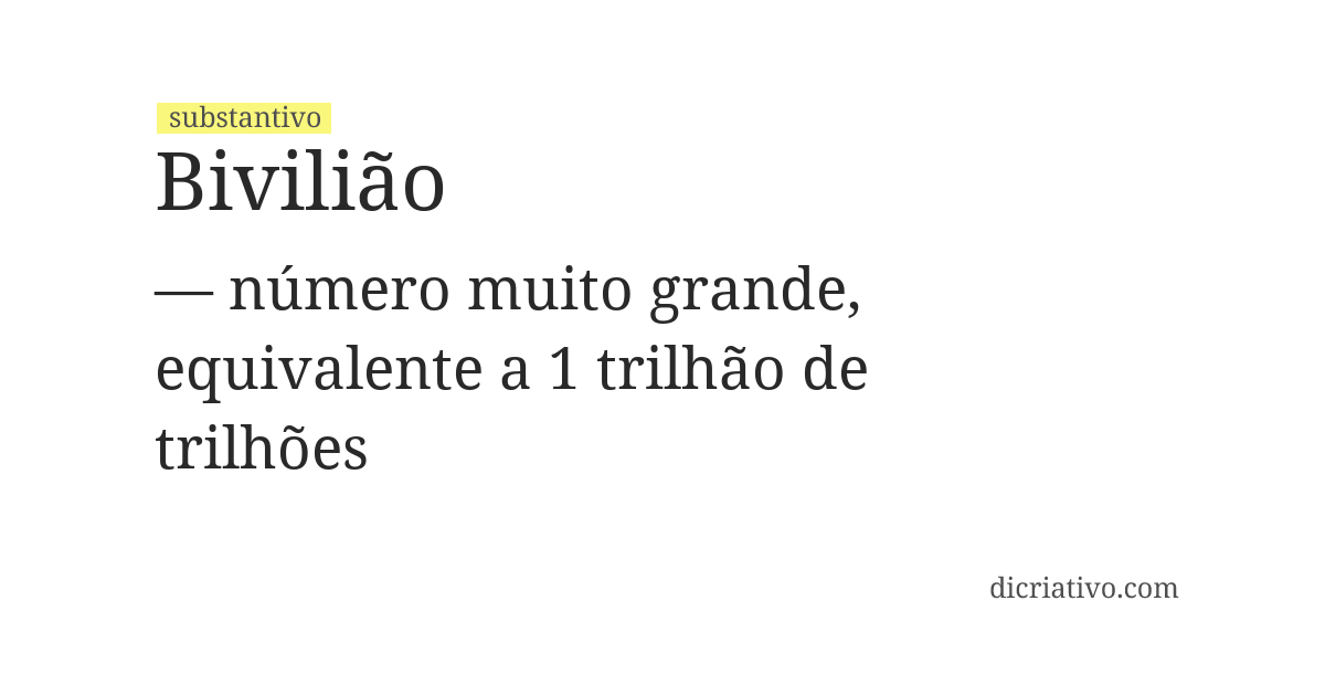 Significado de bivilião