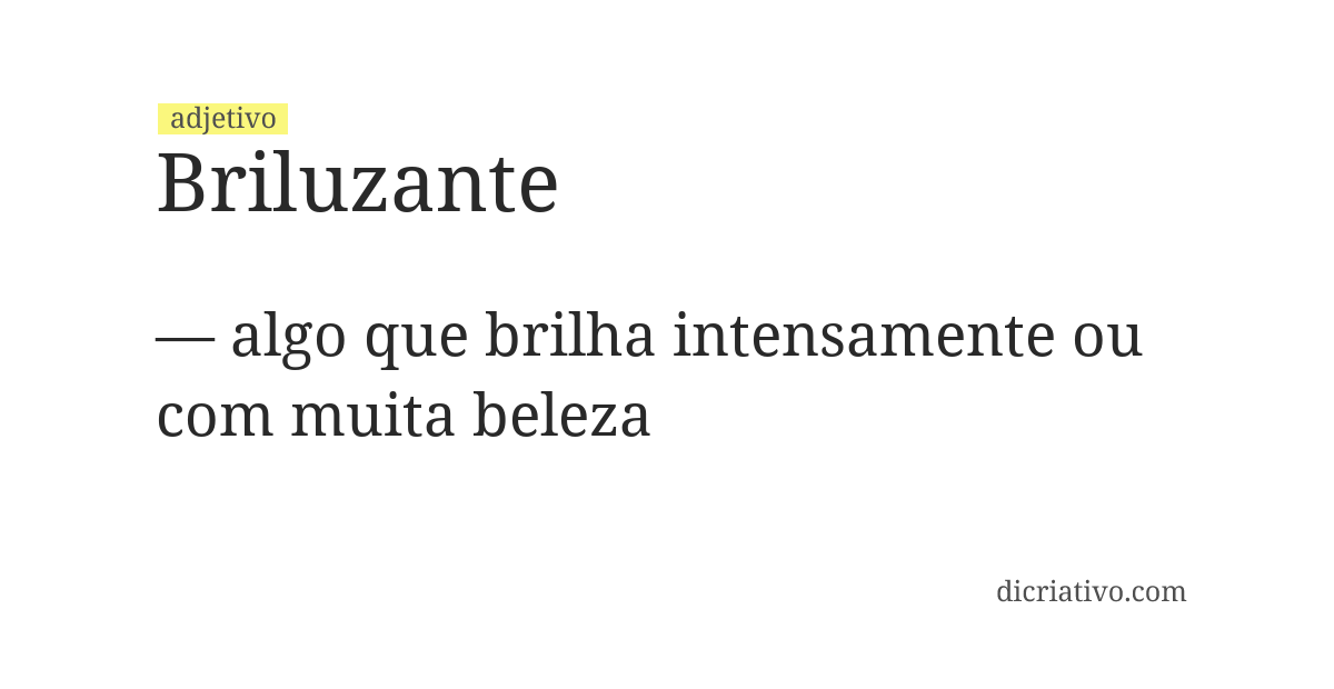 Significado de briluzante
