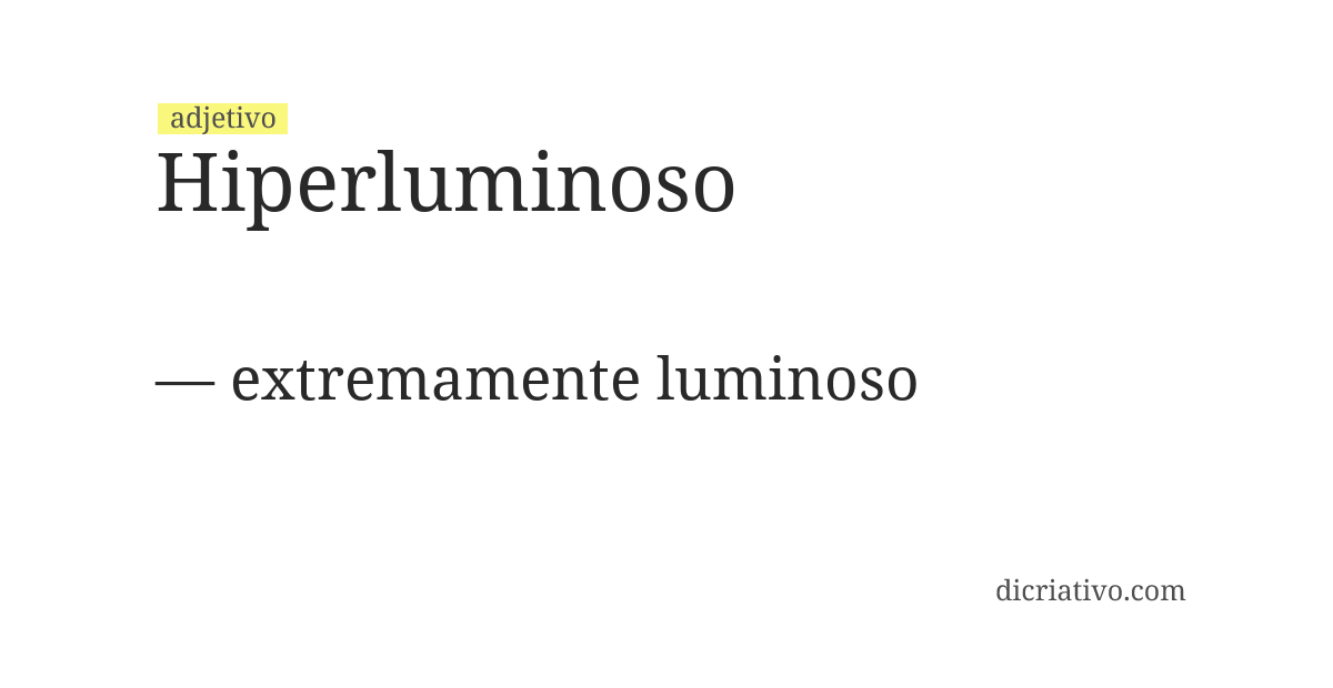 Significado de hiperluminoso
