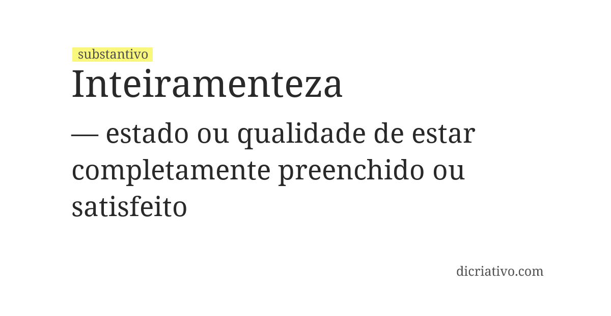 Significado de inteiramenteza