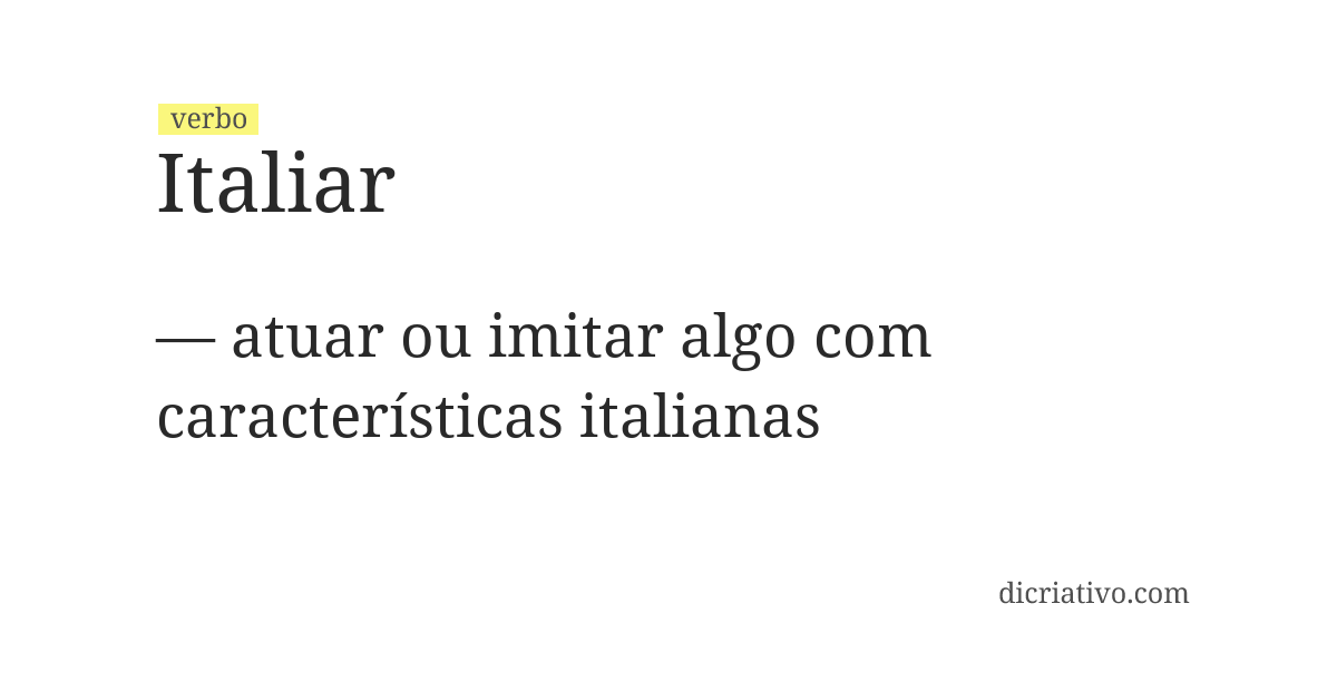 Significado de italiar