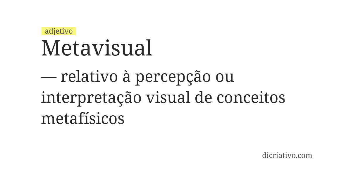 Significado de metavisual