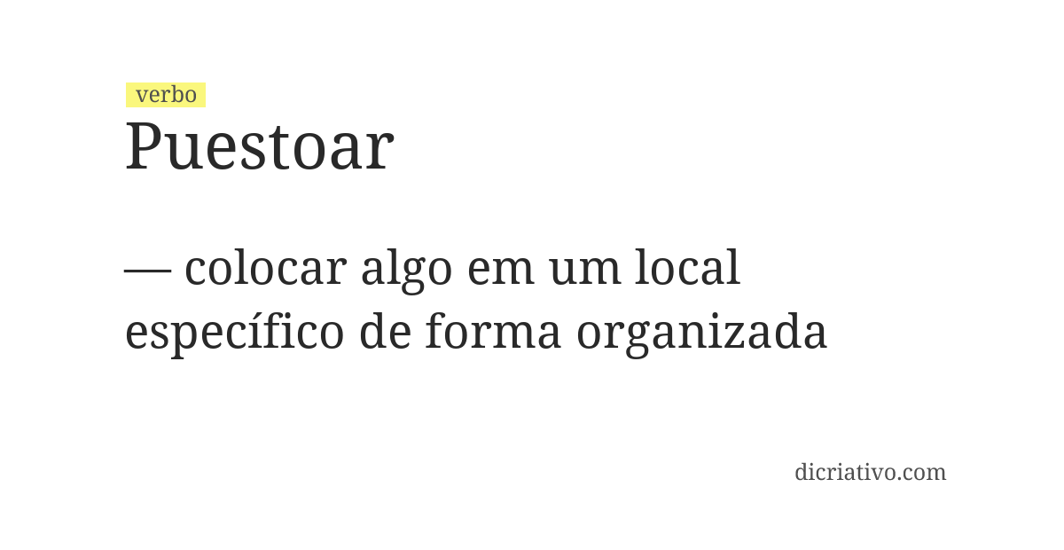 Significado de puestoar