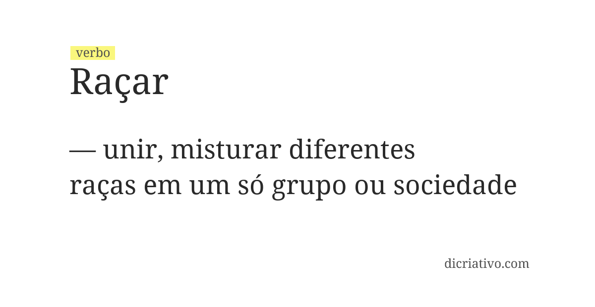Significado de raçar
