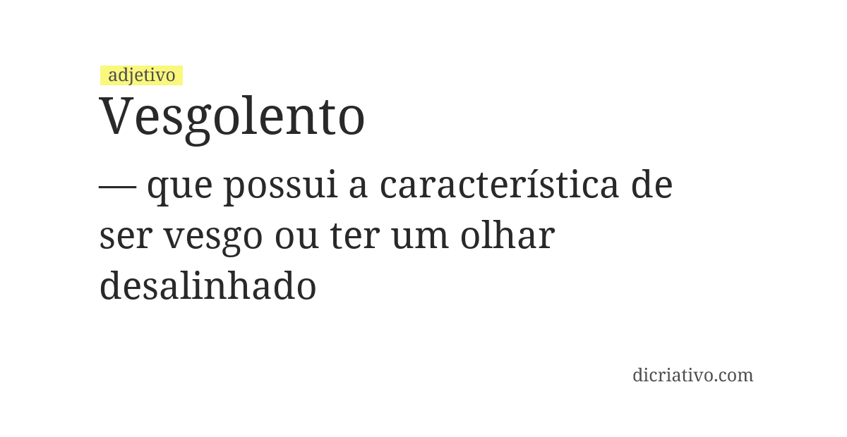 Significado de vesgolento