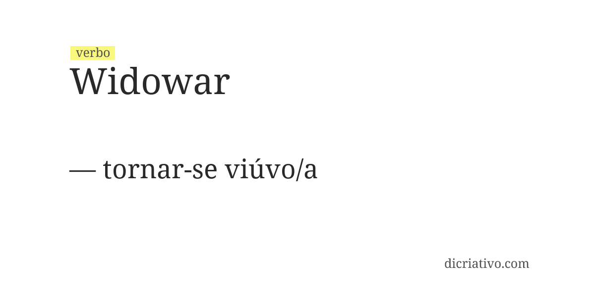 Significado de widowar