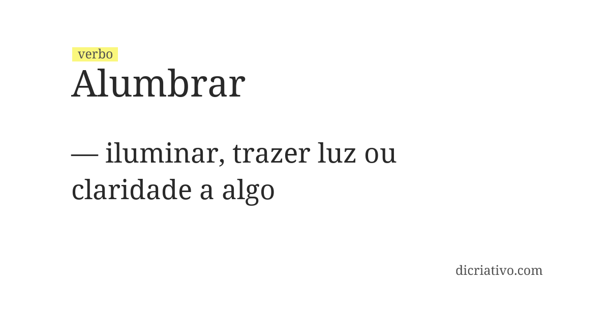 Significado de alumbrar