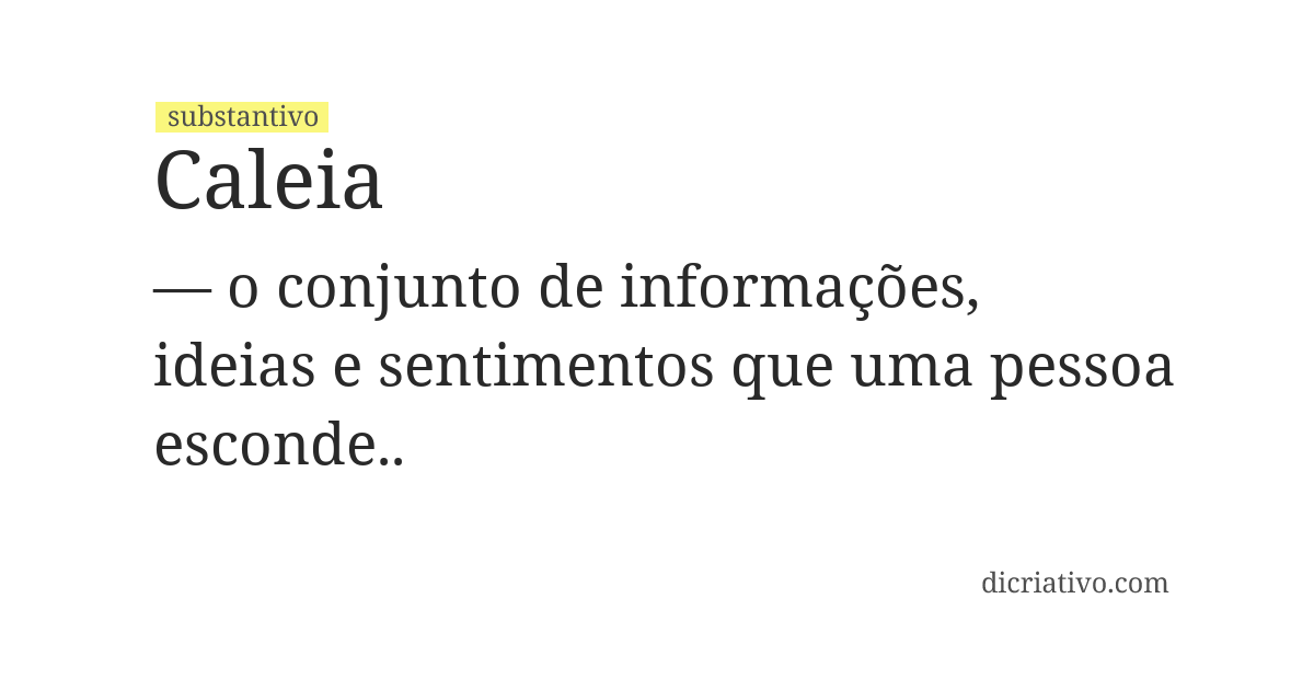 Significado de caleia