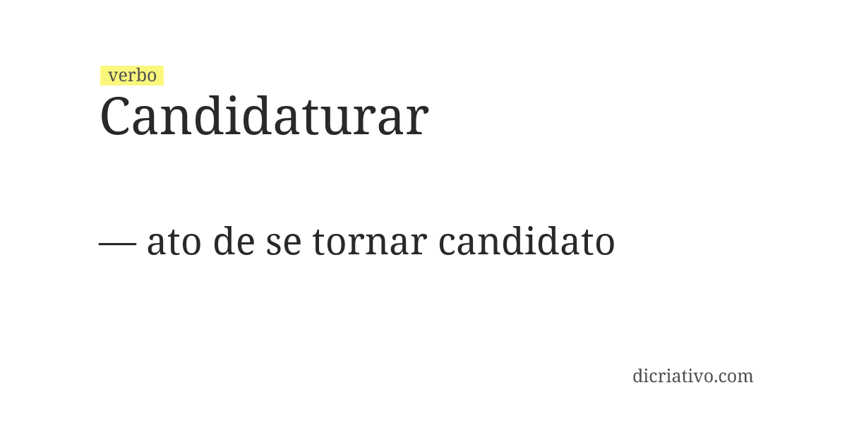 Significado de candidaturar