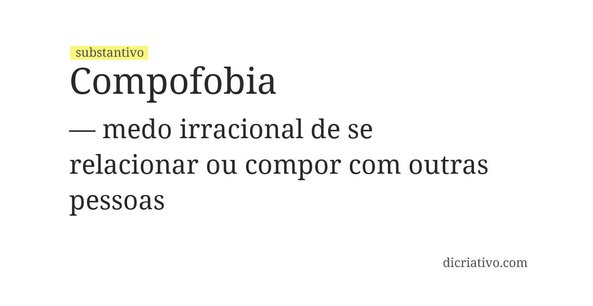 Significado de compofobia