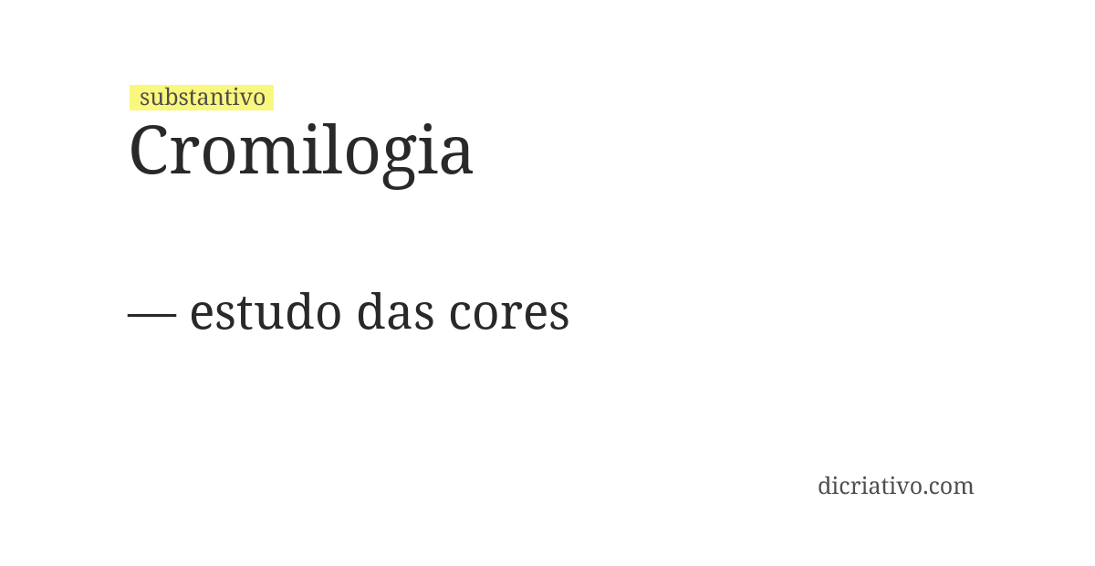 Significado de cromilogia