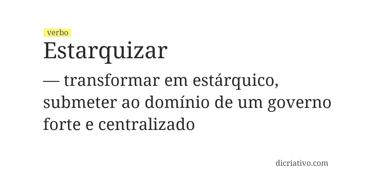 Significado de estarquizar