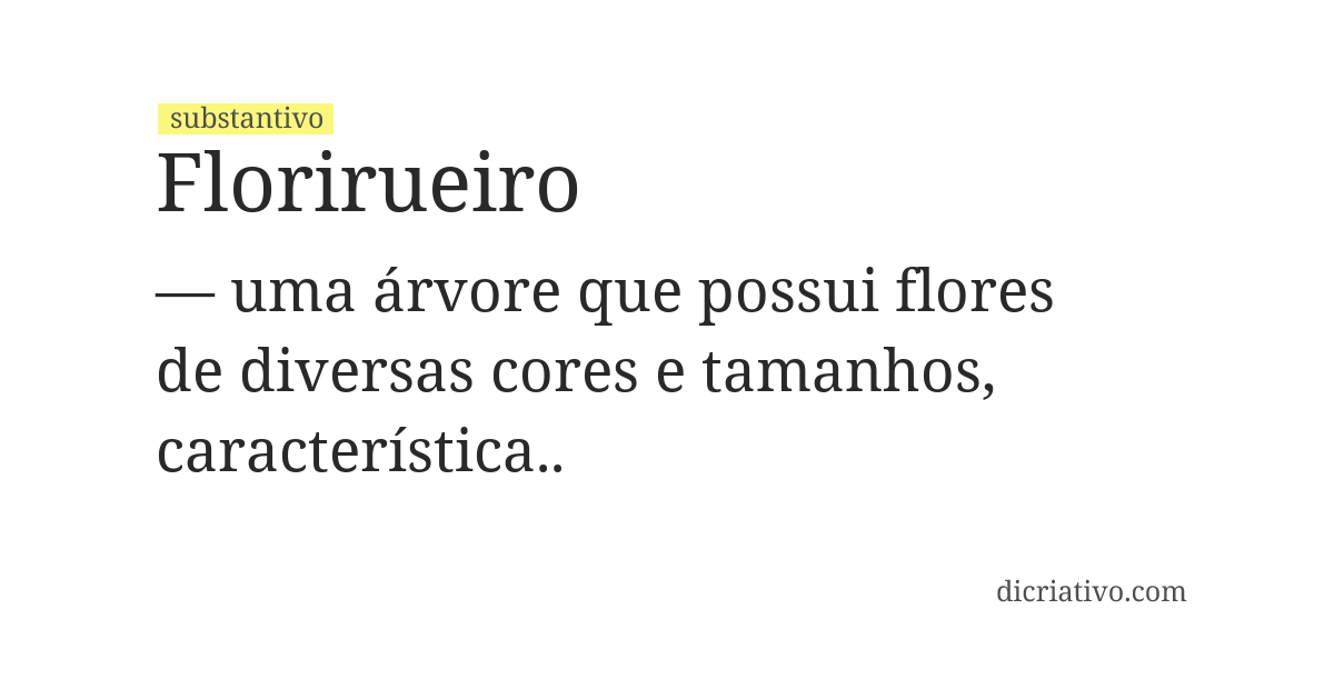 Significado de florirueiro