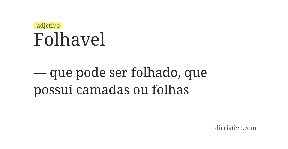 Significado de folhavel