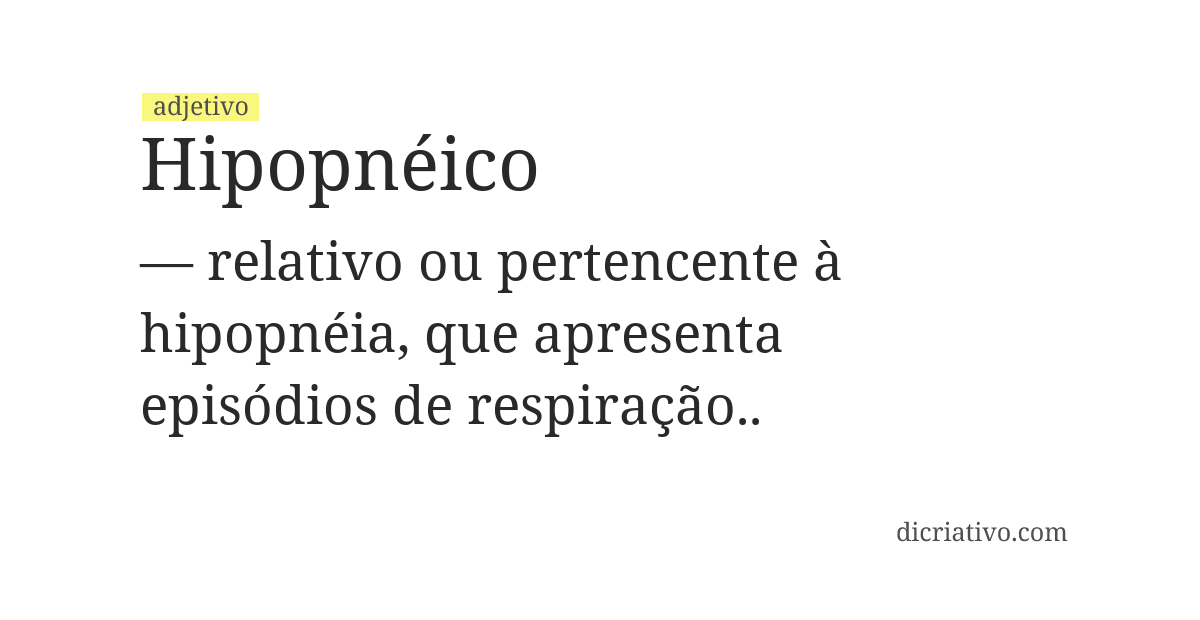 Significado de hipopnéico