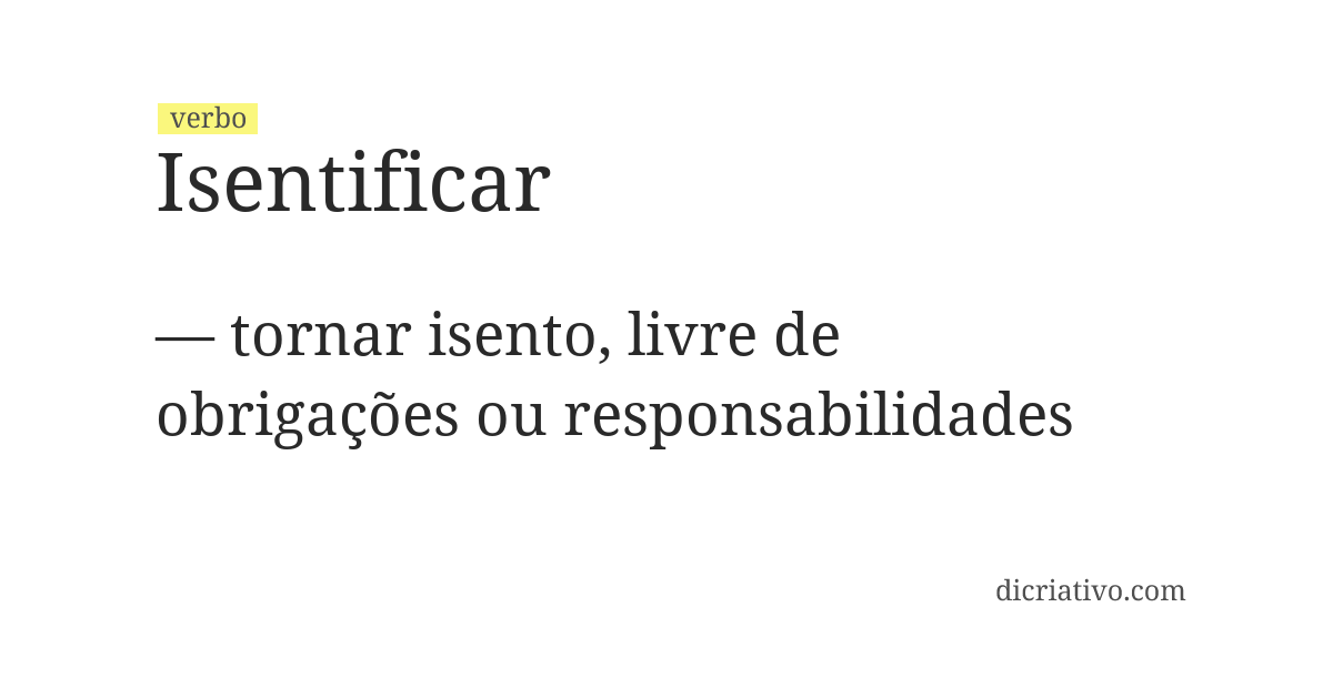 Significado de isentificar