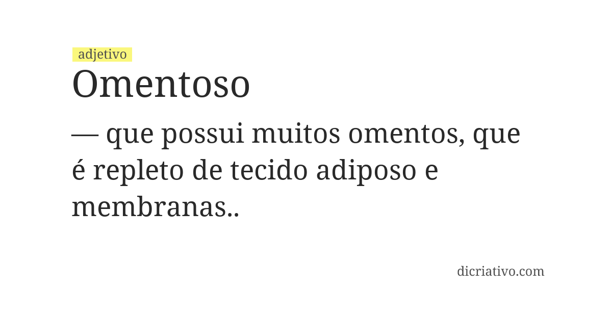 Significado de omentoso