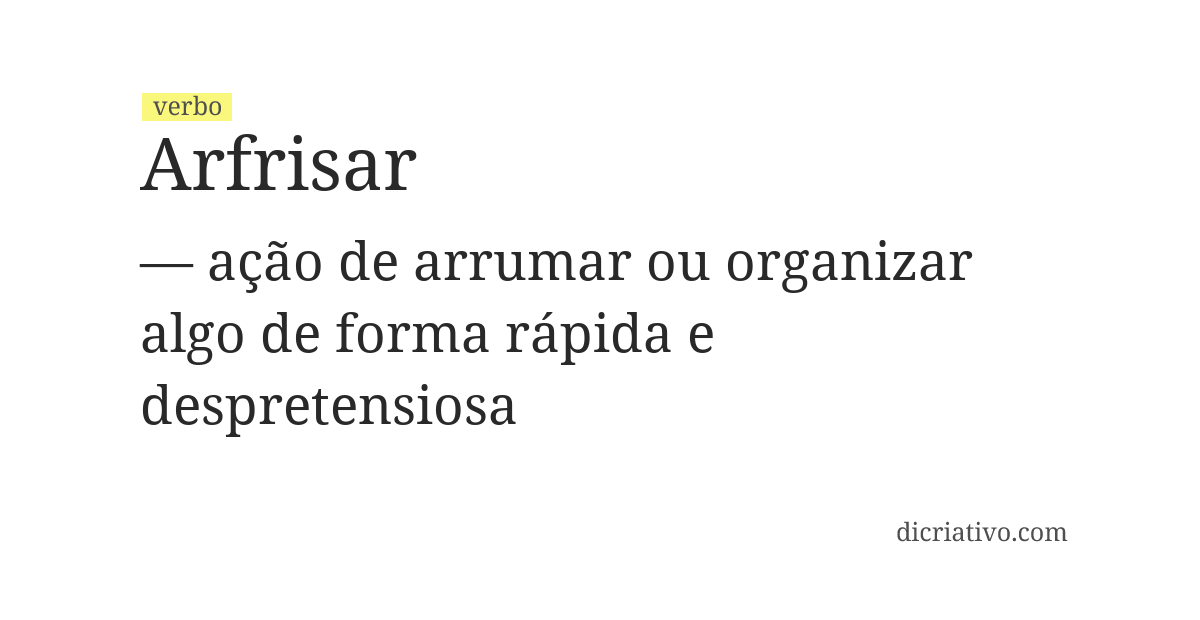 Significado de arfrisar