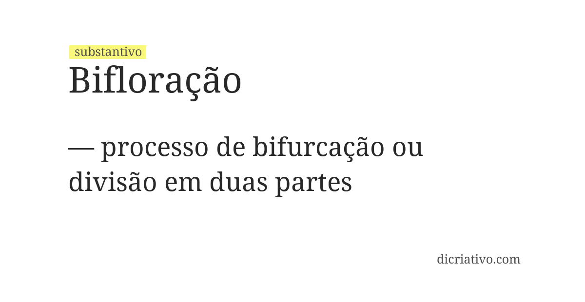 Significado de bifloração