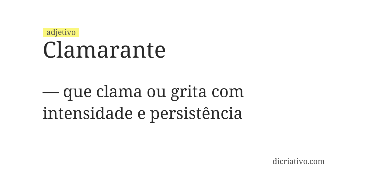 Significado de clamarante
