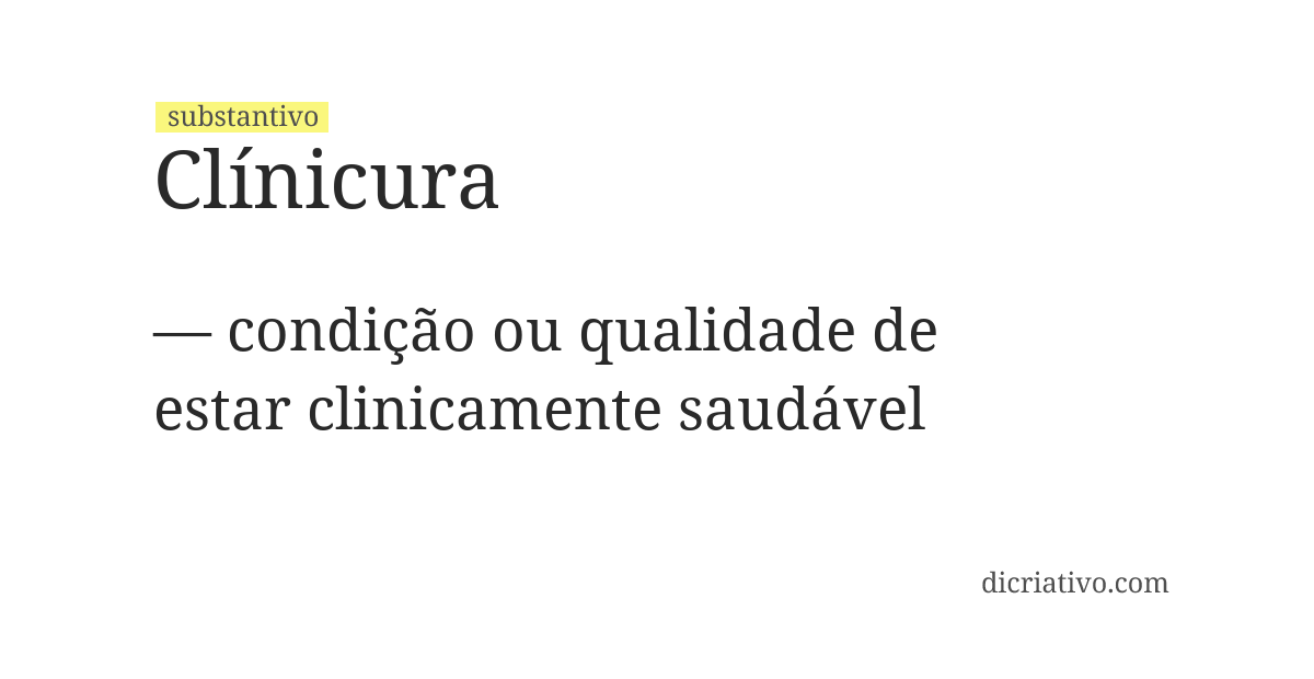 Significado de clínicura