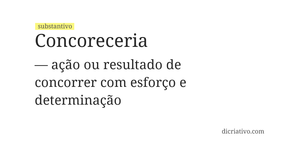 Significado de concoreceria