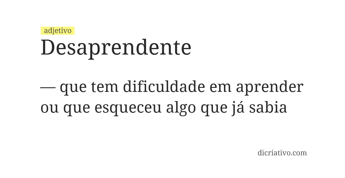 Significado de desaprendente