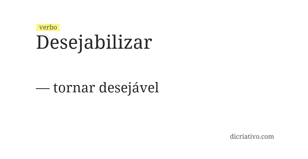 Significado de desejabilizar