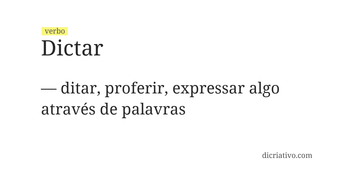 Significado de dictar