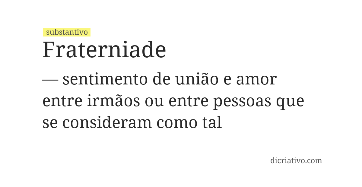 Significado de fraterniade