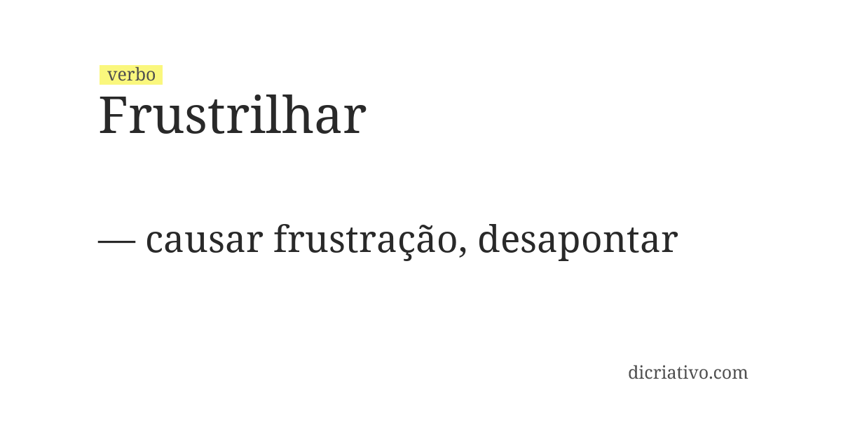 Significado de frustrilhar
