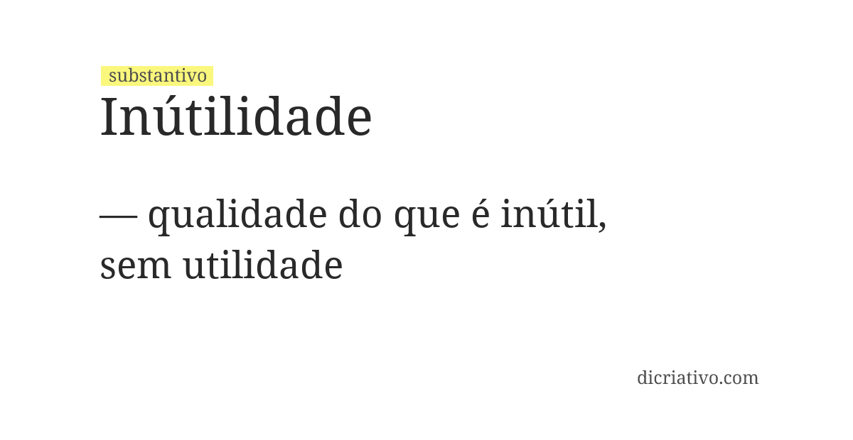 Significado de inútilidade
