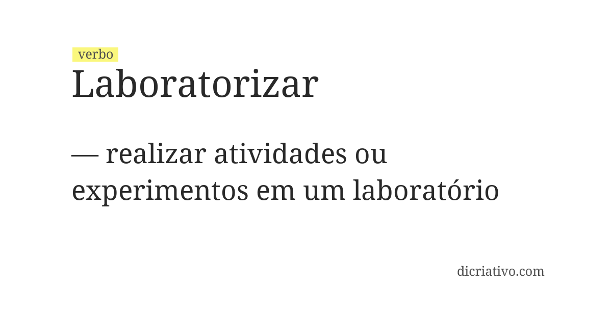 Significado de laboratorizar