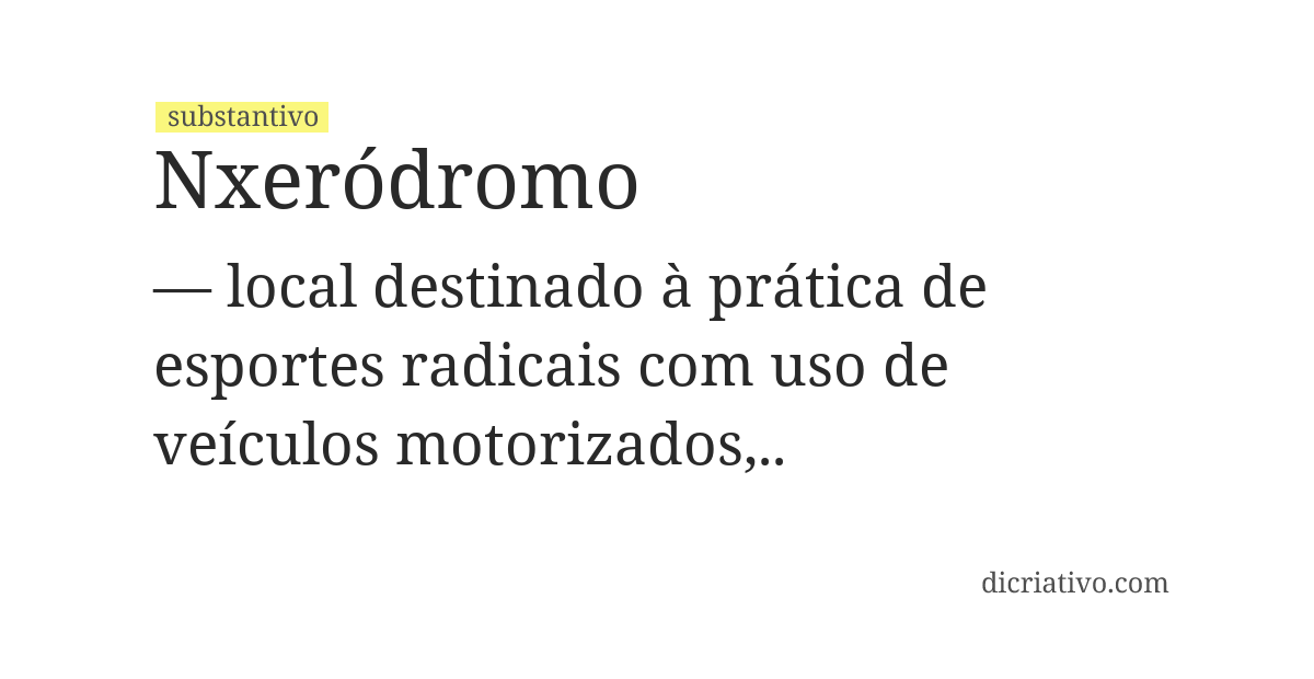Significado de nxeródromo
