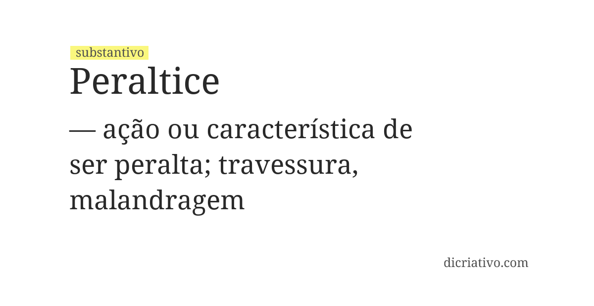 Significado de peraltice