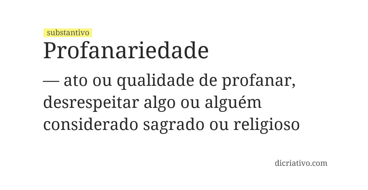 Significado de profanariedade