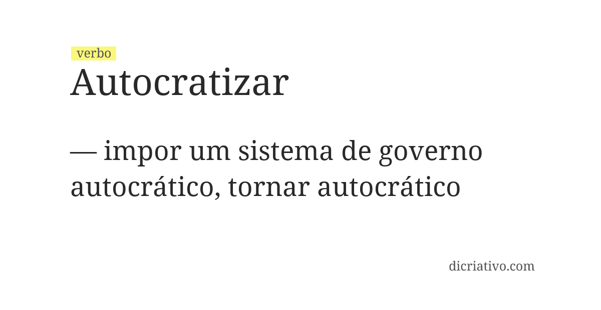 Significado de autocratizar