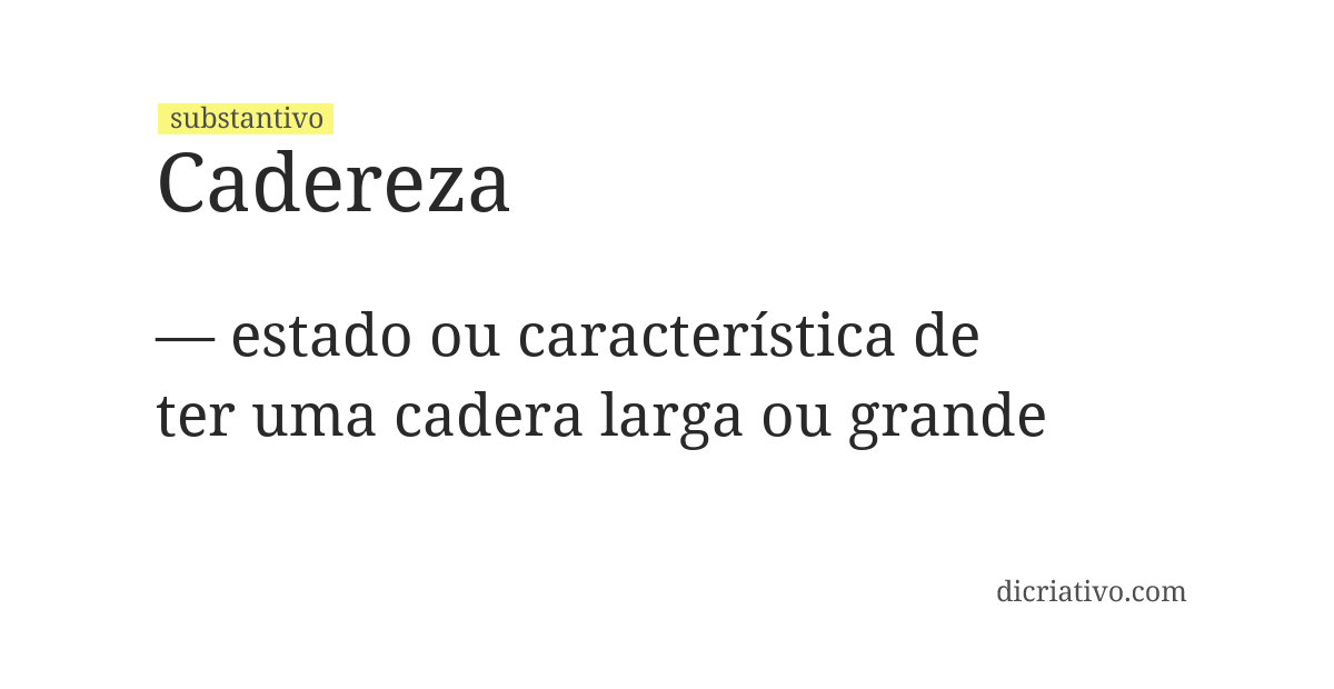 Significado de cadereza