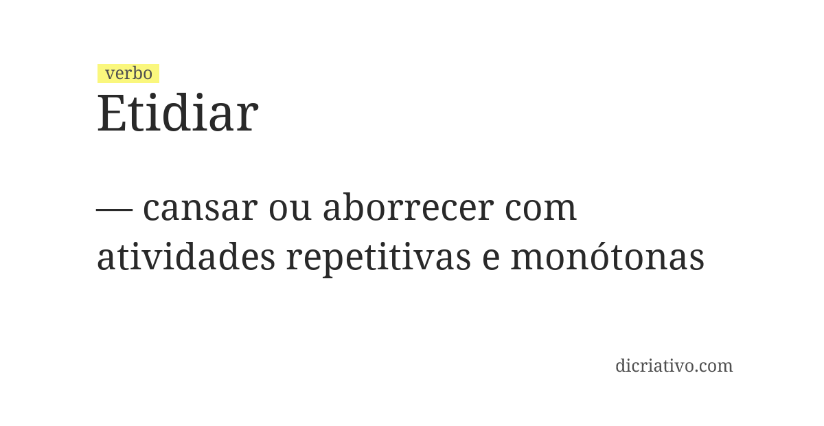 Significado de etidiar