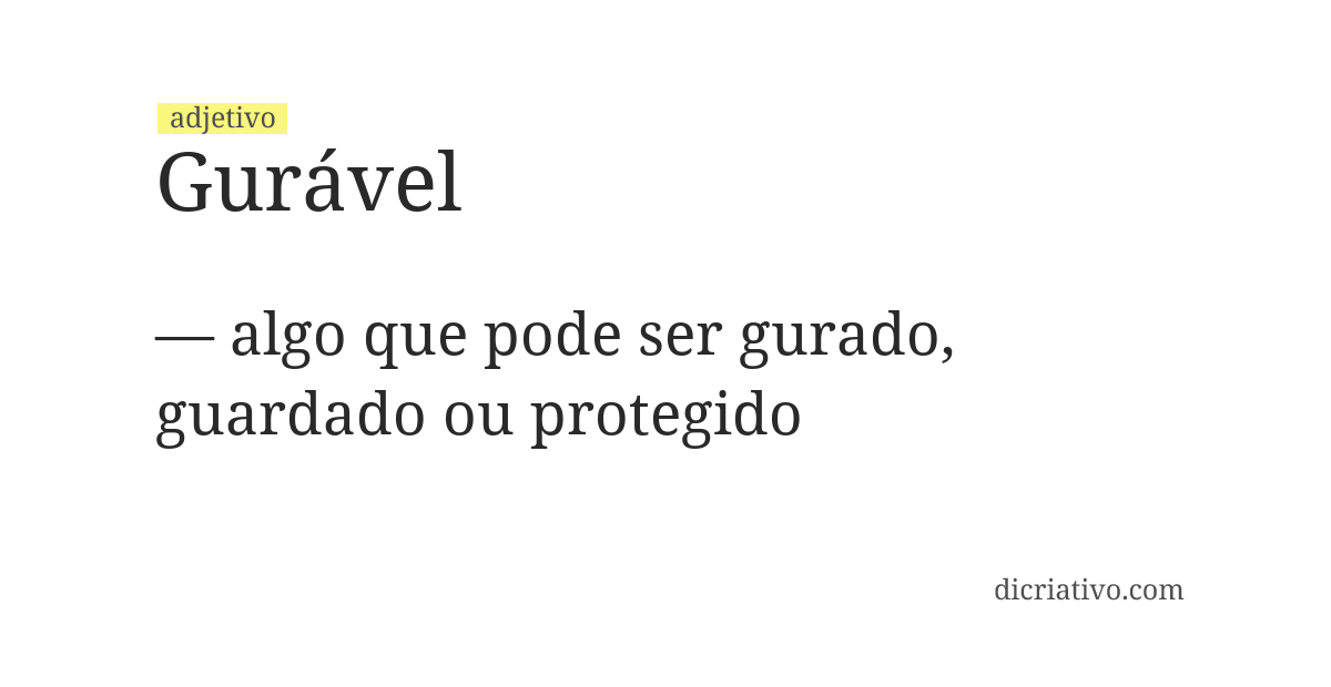 Significado de gurável