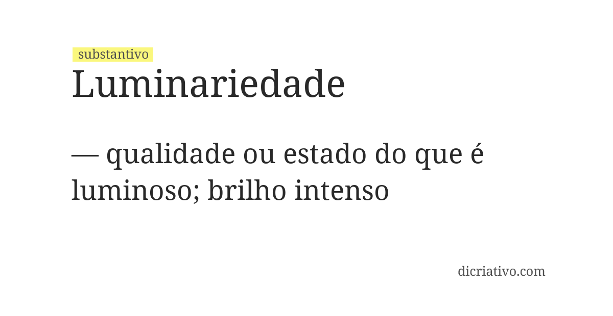 Significado de luminariedade