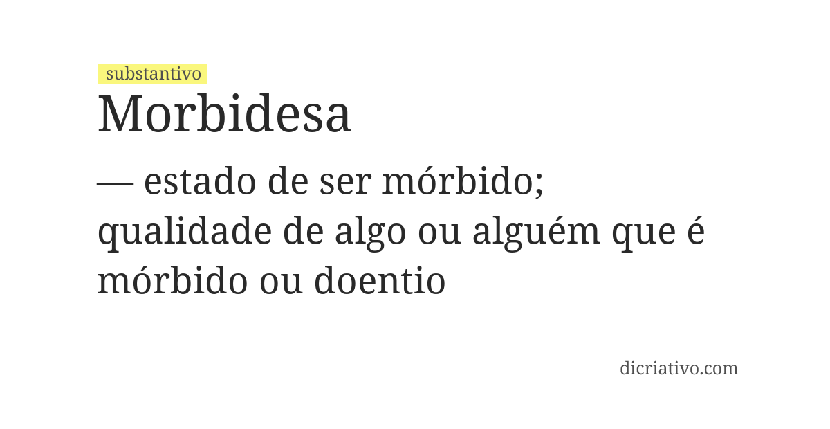 Significado de morbidesa
