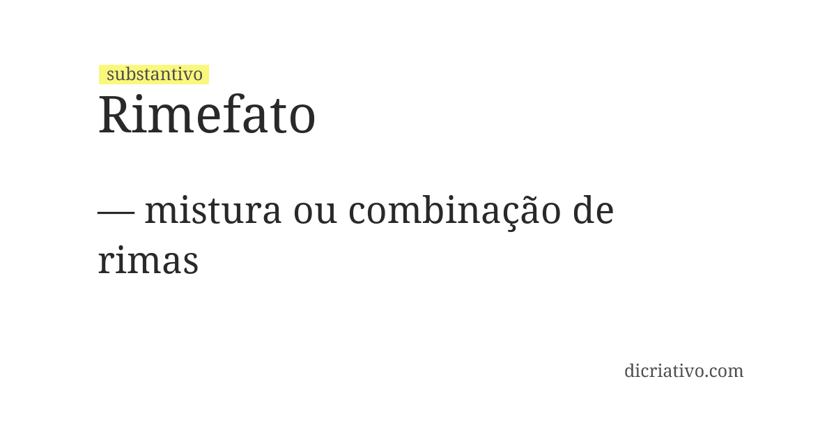 Significado de rimefato