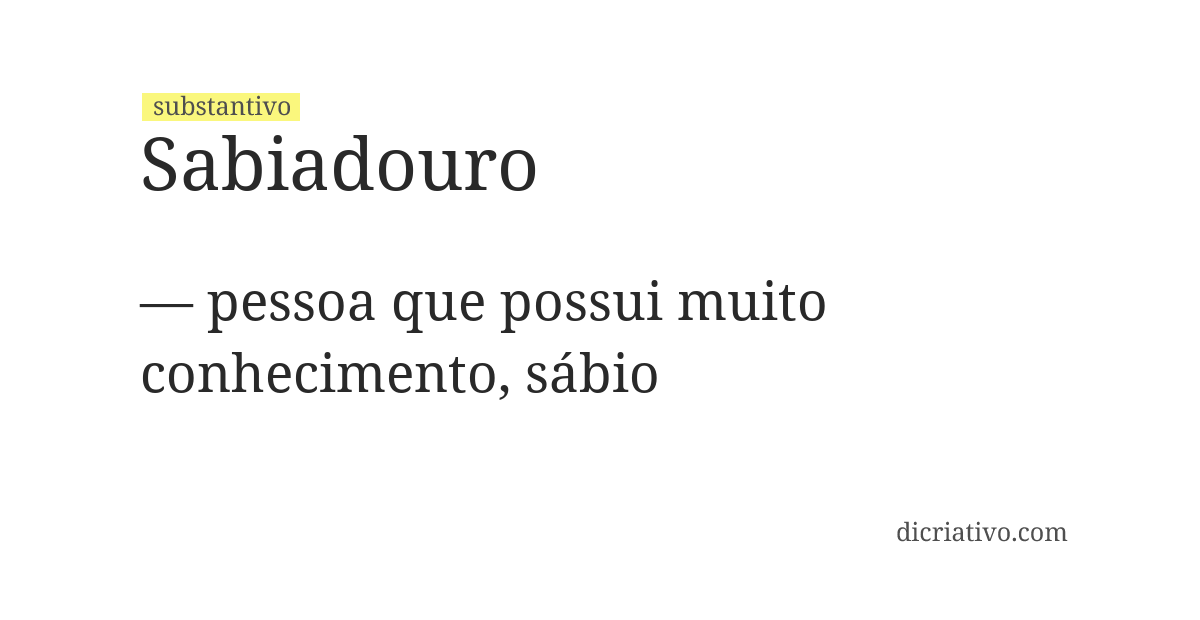 Significado de sabiadouro