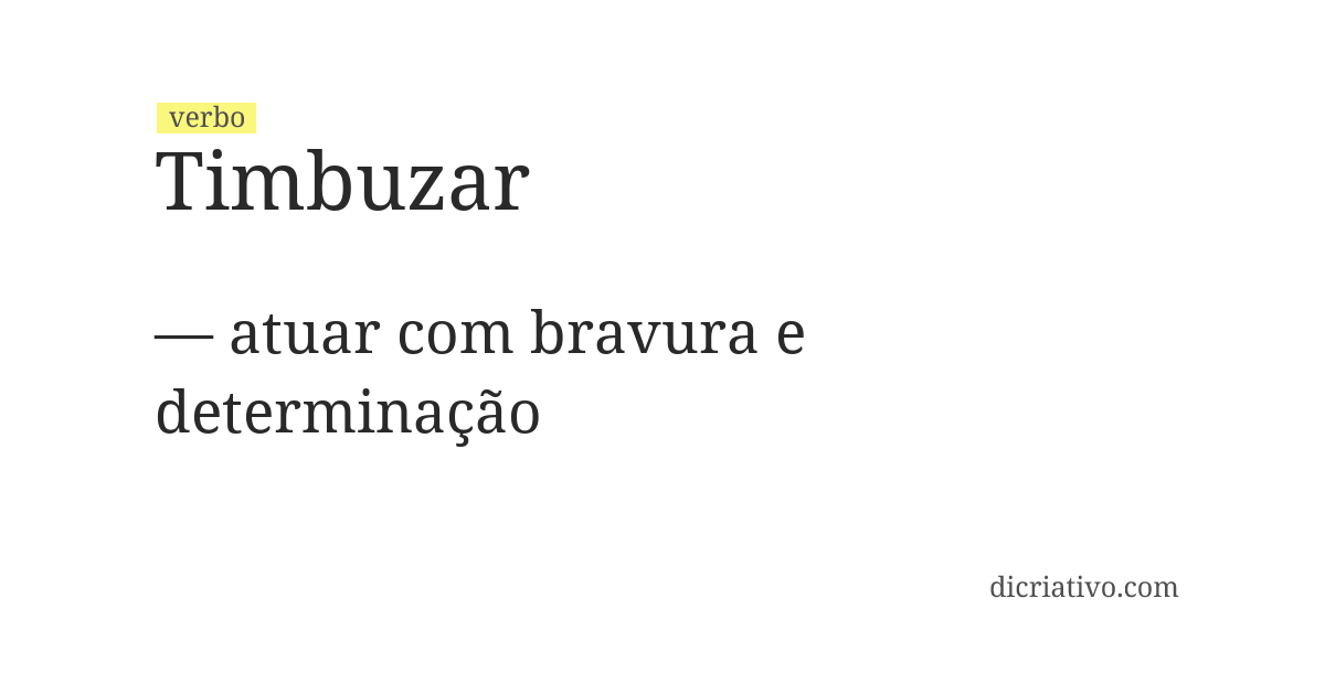 Significado de timbuzar