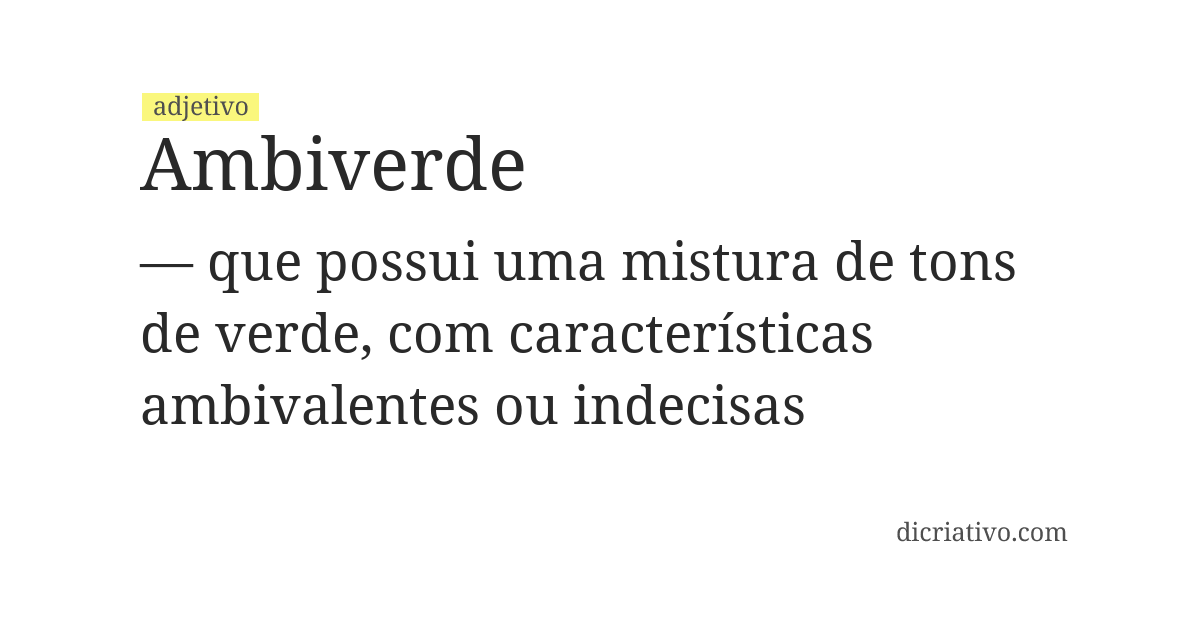 Significado de ambiverde